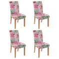 thumbnail image 1 of Set of 4 Modern Floral Dining Chair Covers Bright Wildflower and Butterfly Pattern Washable Polyester Stretch Slipcovers Removable Seat Protector for Artistic Home, 1 of 7