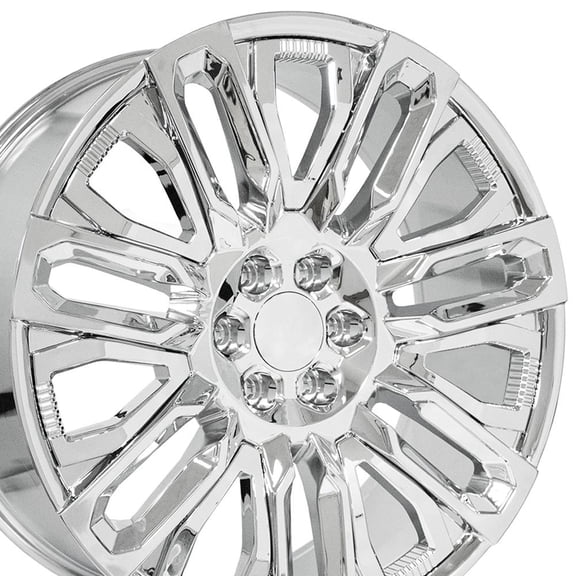 Set(4) OE Wheels CV57 24x10 Chrome with Chrome Insert Rims 6x139.7 31ET