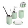thumbnail image 1 of Set 4 Pcs Green Bathroom Accessories,Cute Bathroom Decor,Plastic Soap Dispenser and Toothbrush Holder Set,Soap Dish and Mouthwash Cup, 1 of 6