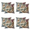 thumbnail image 1 of Set Of 4 Peach Skin Velvet Multicolored Leaves Tropical Botanical Throw Pillow Covers for Decorative Couch Pillows for Living Room,Boho Cute Outdoor Pillows Covers for Patio Garden20x20 Inches, 1 of 6