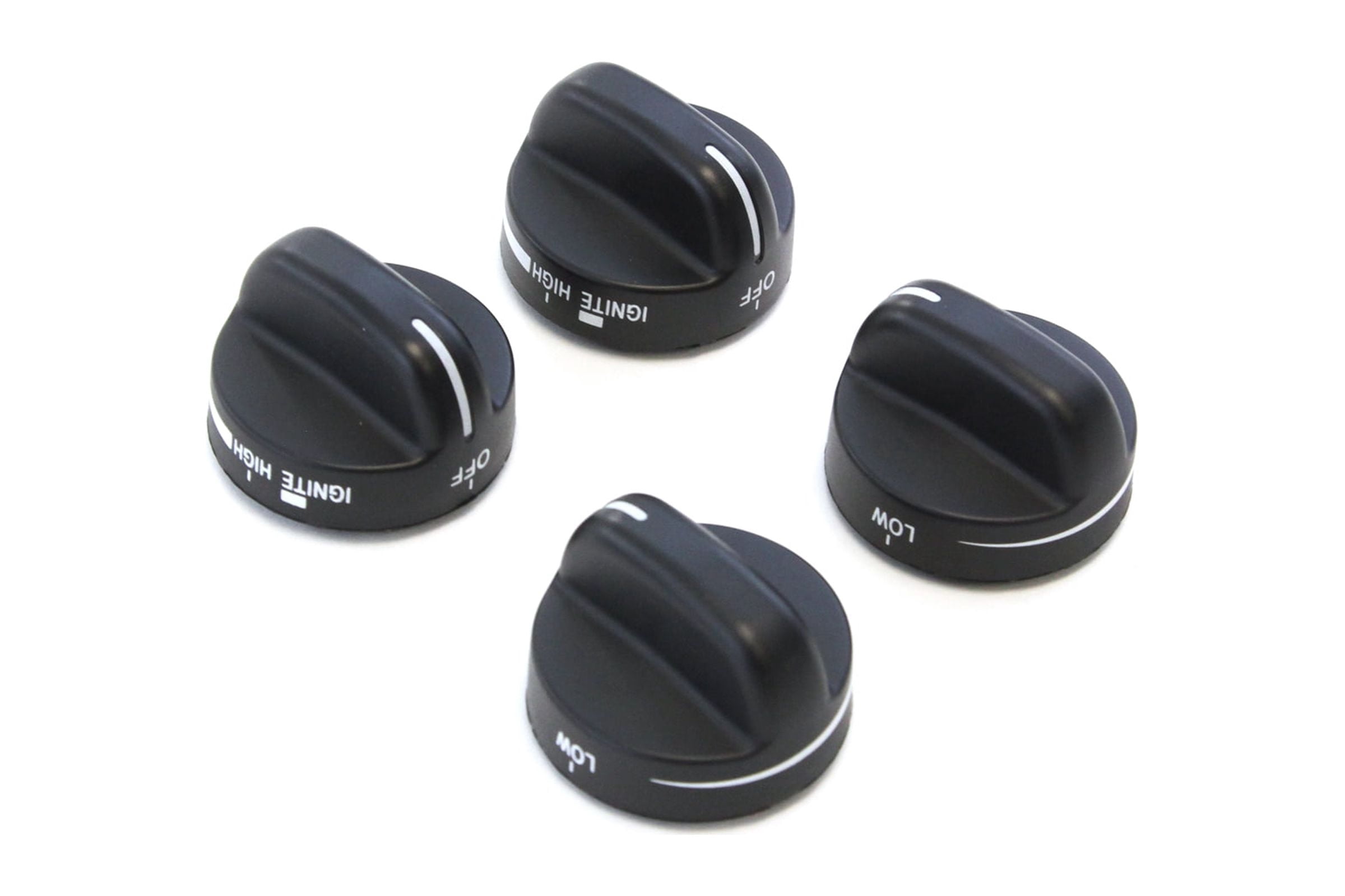 Set of 4 Range Top Surface Burner Knobs Black Replaces 8273103 ...