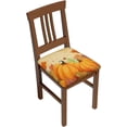 thumbnail image 1 of Set of 4 Removable Chair Seat Covers for Dining Room, Fall Pumpkins Stretchable Wedding Party Chair Slipcovers Cushion Protector Thanksgiving Leaf Furniture Decor, 16.9x16.9 Inches, 1 of 6
