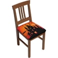thumbnail image 1 of Set of 4 Removable Chair Seat Covers for Dining Room, Halloween Night Stretchable Wedding Party Chair Slipcovers Cushion Protector Black Witch Castle Furniture Decor, 16.9x16.9 Inches, 1 of 6