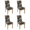 thumbnail image 1 of Set of 4 Retro Botanical Dining Chair Covers Romantic Bloom and Wildflower Print Washable Polyester Stretch Slipcovers Removable Protector for Country Kitchen, 1 of 7