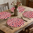 thumbnail image 1 of Set of 4 Round Patriotic Placemats 14 Inch, Red White Blue Table Mats, Independence Day Heat Resistant Place Mats, 4th of July Dining Decor, Memorial Day Veterans Day, 1 of 6