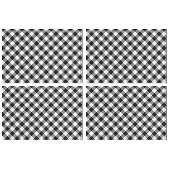 Set of 4 Scottish Tartan Plaid Placemats Machine Washable Durable Linen Table Mats Heat Resistant Wrinkle Free Traditional Checkered Place Mats for Dining Table