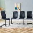 Set of 4 Soft Padded Dining Chairs with Artificial Leather Cushioned