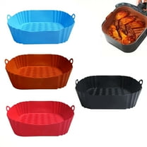 Set of 4 Square Silicone Air Fryer Liners for 4-7QT, 8 Inch Food Safe Silicone Air Fryer Liners Pot, Replacement Of Parchment Paper, Reusable Air Fryer Silicone Inserts, Baking Tray Oven Accessories
