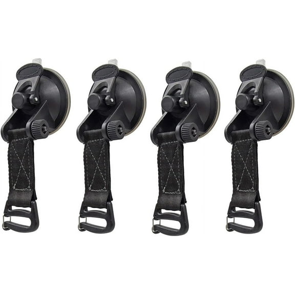 Set of 4 Suction Cup Camping, Suction Cup Hook Set Car Suction Cups Suction Cup Attachment Strong Suction Hooks for Camping, Motorhome, Household, Workshop, Awnings, Awning