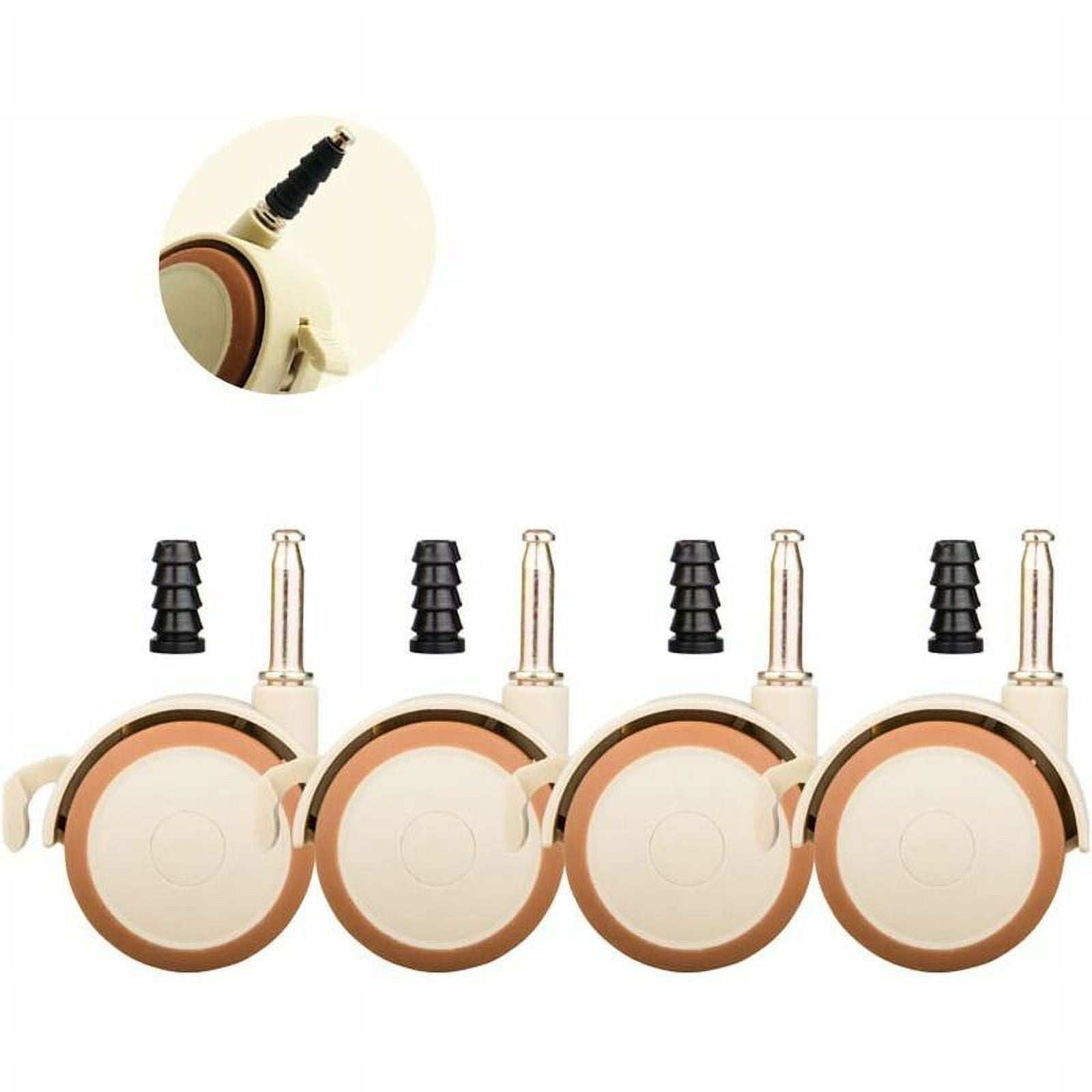 Set of 4 Swivel Rubber Children's Bed Casters, 2 Inch Furniture Wheel