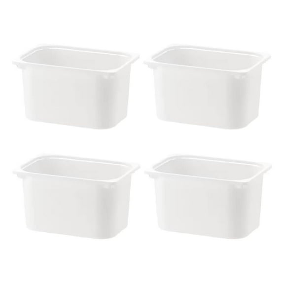 Set Of 4 TROFAST Children Storage Box White 16 x11 x9 Stackable Plastic Bins Open Storage Boxes Medium (4x) Compatible With Trofast Frames and Lids, Made of Polypropelene