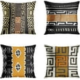 thumbnail image 1 of Set of 4 Throw Pillow Cover 18x18 Inch The Essence of African Tribal Mud Cloth Inspired Earth Colors Geometric Home Decor Pillowcase Square Cushion Cover for Sofa Bed Couch, 1 of 5