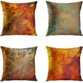 thumbnail image 1 of Set of 4 Throw Pillow Covers 16x16 Inch Brown Rust Colorful Metal Rusty Steel Iron Structure Wall Home Decor Pillowcases Square Cushion Covers for Sofa Bed Couch, 1 of 4