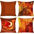thumbnail image 1 of Set of 4 Throw Pillow Covers Burnt Orange Abstract Red 20 Tan Funky Watercolor Grunge Monochrome Decorative Pillow Cases Accent Couch Home Decor Square 20x20 Inches Pillowcases, 1 of 6