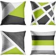 thumbnail image 1 of Set of 4 Throw Pillow Covers Modern Abstract Stripe Simple Geometric Acrylic Bold Decorative Pillow Cases Home Decor Square 20x20 Inches Pillowcases(Grey Green), 1 of 6