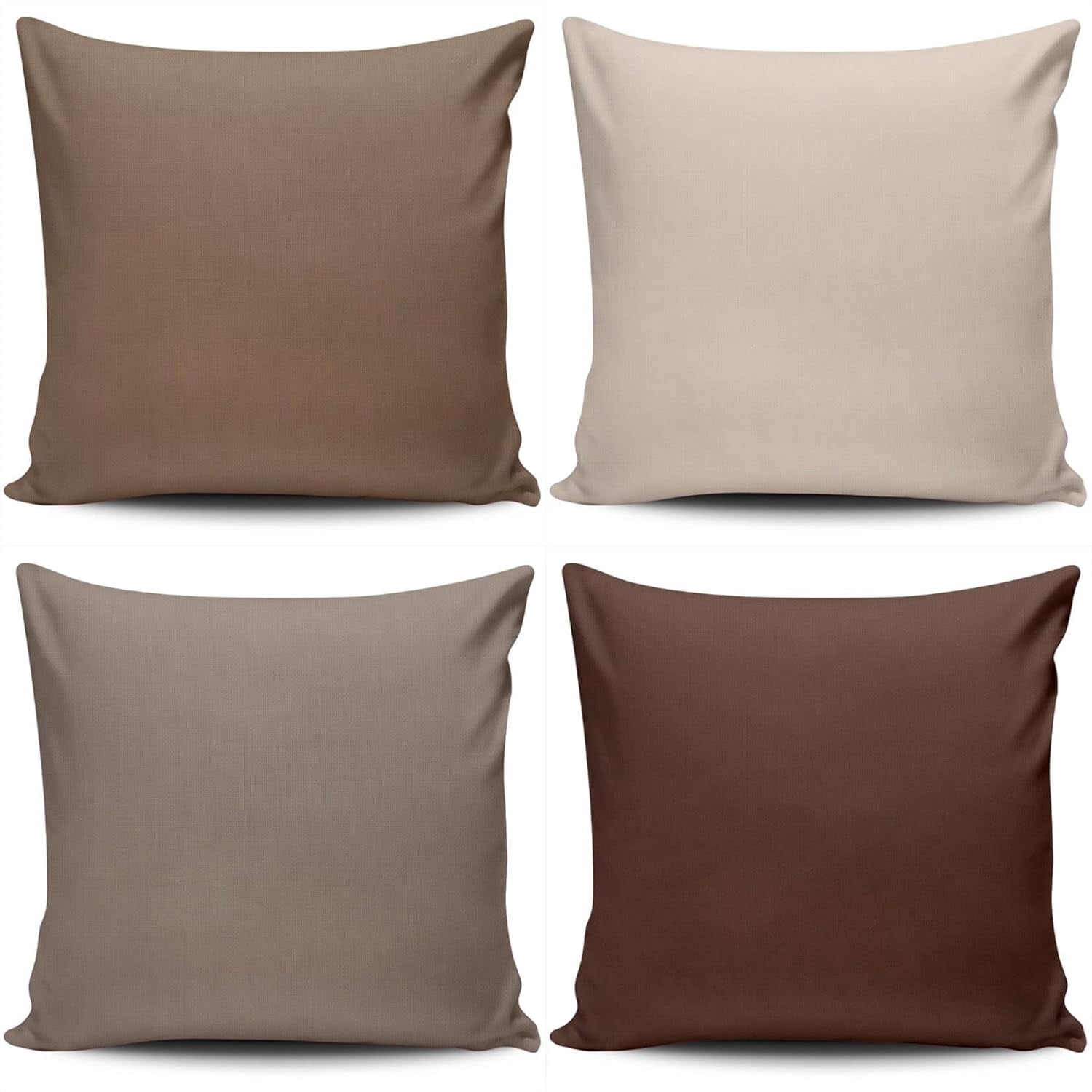Set of 4 Throw Pillow Covers, Solid Colors 18x18 Inches Home Decor Square Pillowcase Cushion Cases Decorative Pillow Cases for Accent Couch Sofa Bedroom, Lavender Purple Fair Orchid Lilac Grey