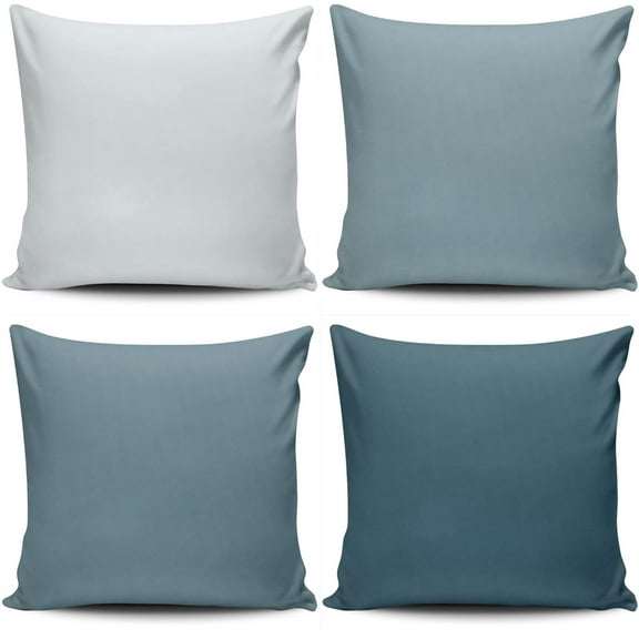 Set of 4 Throw Pillow Covers, Solid Colors 18x18 Inches Home Decor Square Pillowcase Cushion Cases Decorative Pillow Cases for Accent Couch Sofa Bedroom, Lavender Purple Fair Orchid Lilac Grey