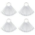 thumbnail image 1 of Set of 4 Total 200 Pcs Clear Nail Swatches Sticks,Clear Nails Sample Sticks,Transparent Fan-shaped Nail Art Tips Display Polish Board Display Practice Sticks Tool with Metal Split Ring Holder, 1 of 5