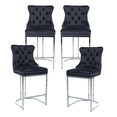 thumbnail image 1 of Set of 4 Upholstered Soft Backrest Cushions Chairs, 26" Counter Height Dining Chairs with Button Back Rivet Trim Dining Chair, for Living Room, Kitchen, Dining Room, Reading Room, 1 of 13