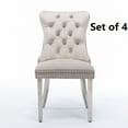 Rhomtree Set of 4 Upholstered Velvet Dining Chairs with Tufted Back