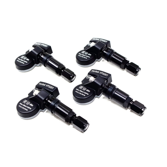 Set of 4 Veritek VPS001 TPMS 433mhz Tire Pressure Sensors for Chrysler Dodge Jeep RAM Replaces 68241067AB 68241067AA 56029400AE 56029398AB 56029398AA 5154876AB w/Black Aluminum Valve Stems