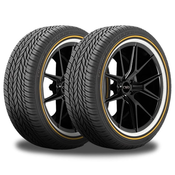 Set of 4 Vogue Custom Built Radial VIII 215/55R17 98V XL White/Gold Sidewall Tires 0.3206.604 / 215/55/17 / 2155517 Fits: 2011-15 Chevrolet Cruze Eco, 2012-14 Toyota Camry Hybrid XLE