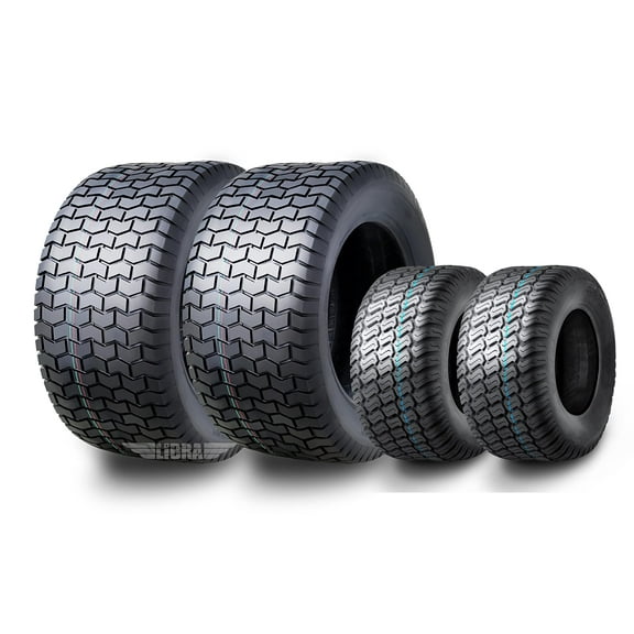 Set 4 WANDA 15X6.5-8 & 22X9.5-12 Lawn Mower Tractor Cart Turf Tires 4 Ply-13018/13135