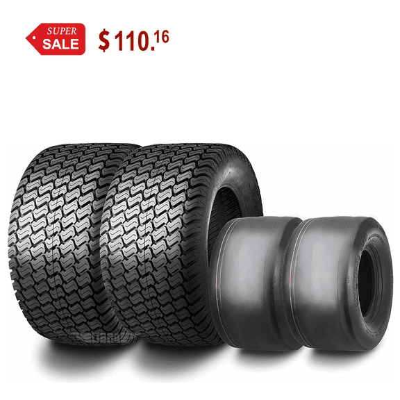 Set 4 WANDA Zero-Turn Lawn Mower Turf Tires 11x4-5 Front & 18x8.5-8 Rear /4PR -13207/13028