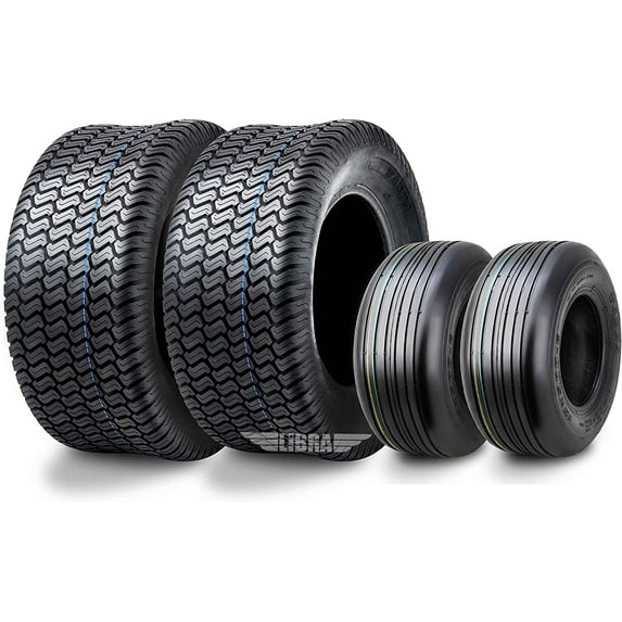 Set 4 WANDA Zero-Turn Lawn Mower Turf Tires 13x5-6 Front & 23x9.5-12 Rear /4PR -13080/13047