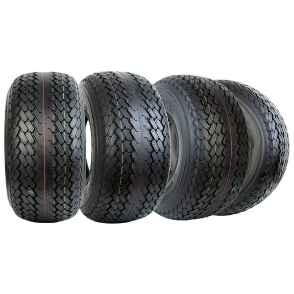 Set 4 WOLF PACK 18X8.5-8 6PR Golf Cart Tires Non-Directional Tubeless Tire Multi-Terrain Tire with Superior Traction and Mud-Resistant Self-Cleaning Tread Design for Long-Lasting Performance