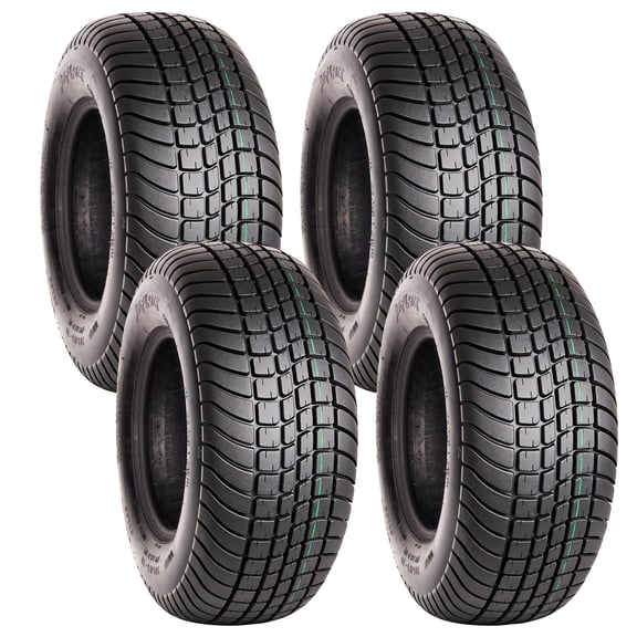 Set 4 WOLF PACK 205/65-10 Golf Cart Tires Non-Directional Tubeless Tire Multi-Terrain Tire with Superior Traction and Mud-Resistant Self-Cleaning Tread Design for Long-Lasting Performance