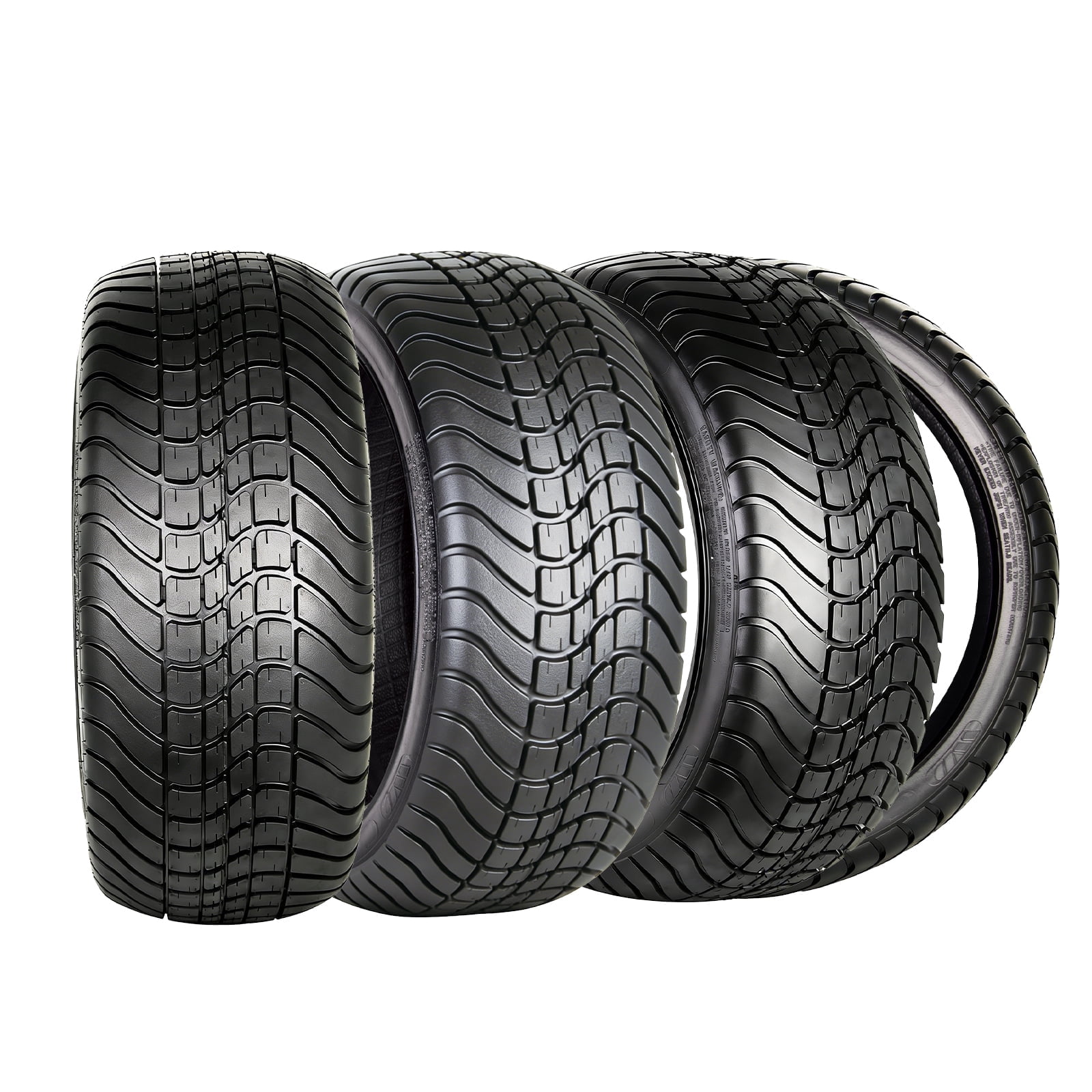 Set 4 WOLF PACK 215/35-14 Golf Cart Tires Non-Directional Tubeless Tire Multi-Terrain Tire with Superior Traction and Mud-Resistant Self-Cleaning Tread Design for Long-Lasting Performance