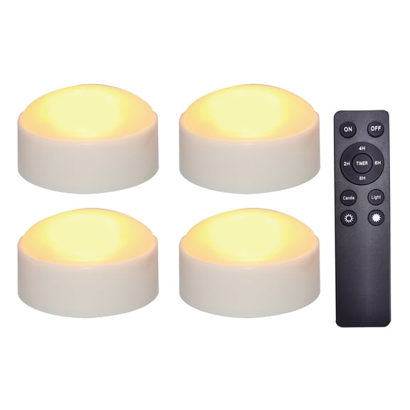 Set of 4 White Halloween Pumpkin Lights with Remote and Timer, Battery Powered Jack-O-Lantern Decor Electric Flameless Candle, Flickering Bright Light for Halloween Holiday Outdoor Decoration