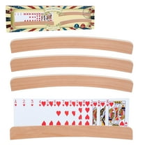 Fugocen Wood Curved Playing Card Holder Set of 4, 13.4Inch