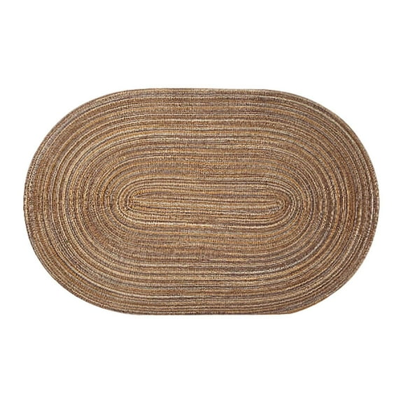 Set of 4 Woven Placemats - 12x18 Inch Oval Braided Cotton Table Mats, Non- Heat-Resistant for Daily Use, Parties & Holiday Dinners - Washable & Durable