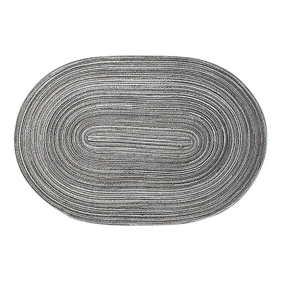 Set of 4 Woven Placemats - 12x18 Inch Oval Braided Cotton Table Mats, Non- Heat-Resistant for Daily Use, Parties & Holiday Dinners - Washable & Durable