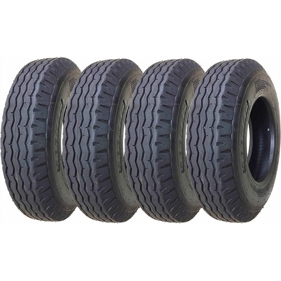 Set 4 ZEEMAX Heavy Duty Trailer Tires 7-14.5 12 Ply Load Range F