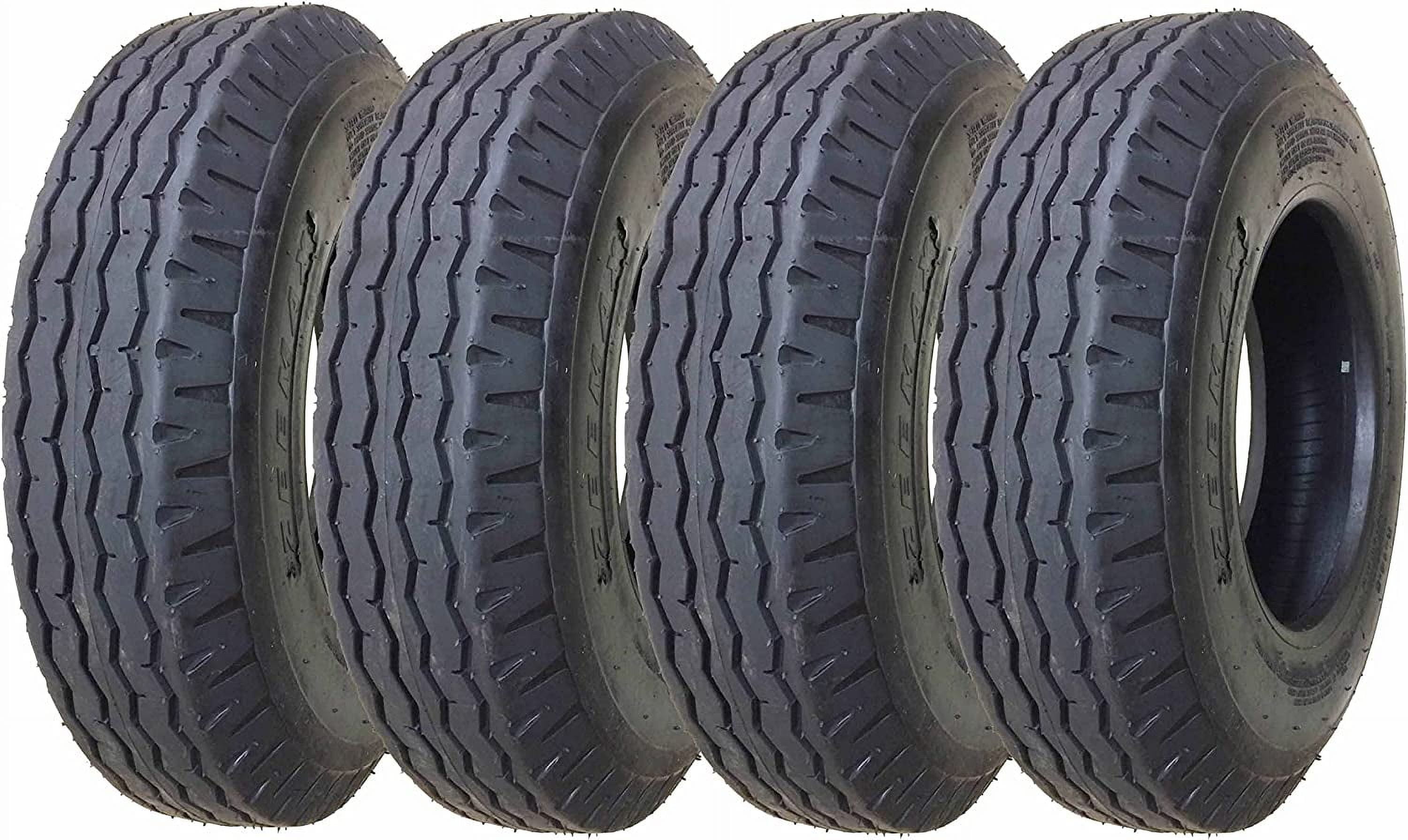 Set 4 ZEEMAX Heavy Duty Trailer Tires 7-14.5 12 Ply Load Range F