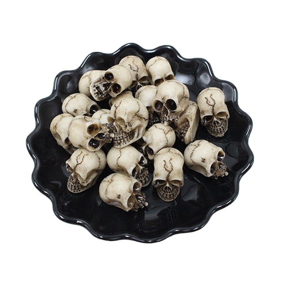 Set 40 Resin Skull Models for Halloween Decoration and Craft Creative Detailed Resin Halloween Ornaments
