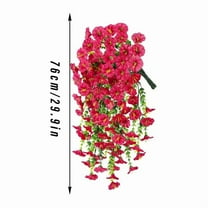Set of 45 Artificial Hanging Petunias with Eucalyptus Leaves - Realistic Flowers, Perfect for Fall, Harvest Festival, Halloween, Christmas Thanksgiving Seasonal Indoor and Outdoor Decor, Garden Patio