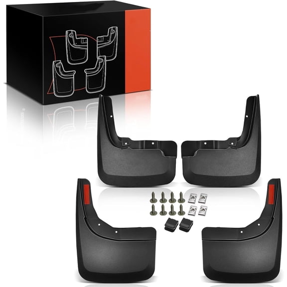Set of 4PCS Mud Flaps Splash Guards Mudguards Mudflaps with Hardware Compatible with Chevrolet Silverado 1500 2019-2022, Front and Rear (Driver & Passenger Sides)