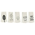 thumbnail image 1 of Set of 5, 100% Cotton Funny Cute Saying Flour Sack Kitchen Towels / Dish Towels for Wedding, Baby Shower, Home Decor, Housewarming, Other Occasions Size: 16 X 28 Inch., 1 of 6