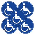 (Set of 5) Handicap / Disabled Wheelchair Accessible Sign 4.5" Circle