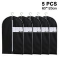 thumbnail image 1 of Set of 5 Hanging Garment Bags for Storage Breathbale Suit Cover for Closett Dust Suit Cover Protector with Zipper for Suit Coat, Jacket,Black,60x120cm, 1 of 8