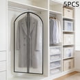 thumbnail image 1 of Set Of 5 Hanging Garment Storage Bags,Garment Bags For Hanging Clothes,Suit Bag,For Closets Organization And Travel Use Waterproof And Moistures-Proof,120X60Cm, 1 of 6