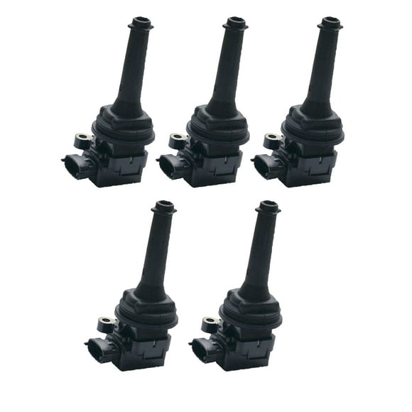 Set of 5 ISA Ignition Coils Compatible with 1999-2005 Volvo C70 L5 2.4L 1999-2003 Volvo S80 L6 2.8L 2003-2006 Volvo V70 L5 2.5L Replacement for UF341 C1258