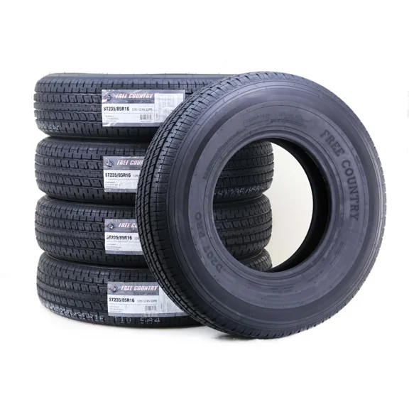 Set 5 Premium FREE COUNTRY Trailer Tires ST 235/85R16 Radial 12PR Load Range F Steel Belted w/Scuff Guard