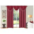 thumbnail image 1 of Gorgeous Home Linen 5-Piece Burgundy Blackout Microfiber Curtain Set with 2 Panels and 3 Waterfall Valances R64 84", 1 of 5