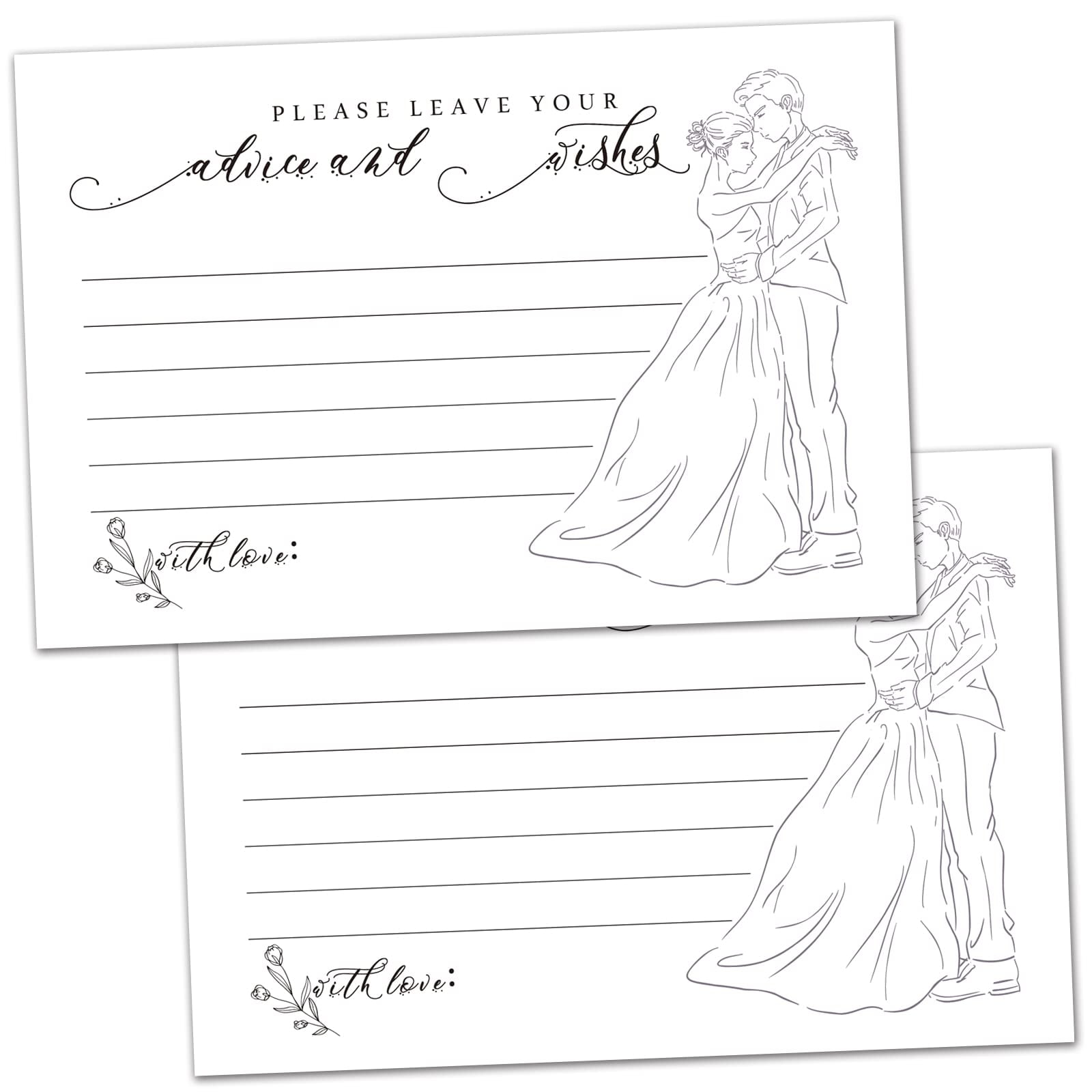 Set of 50 Advice and Wishes Cards Perfect for the Bride and Groom