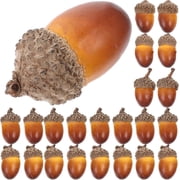 QZS Set of 50 Artificial Foam Acorns,Fake Craft Acorns with Natural Caps,Autumn DIY Decorations,Christmas Pinecone Ornaments,Winter Vase Filler,for Home Party Thanksgiving Wedding